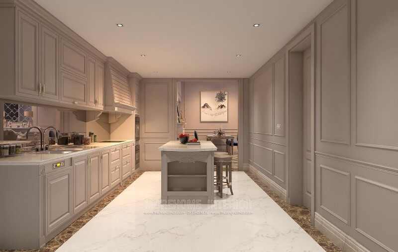 Mẫu thiết kế tủ bếp đẹp tại căn hộ Penthouse KeangNam cao cấp