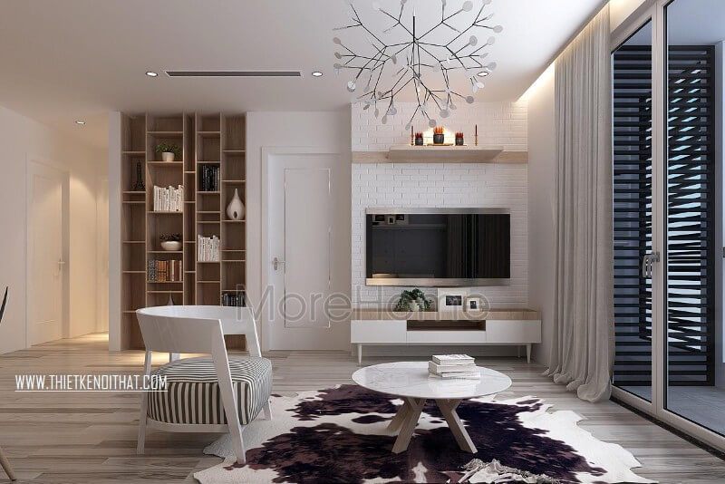 Trang trí phòng khách chung cư ấn tượng hơn với giấy dán tường Hàn Quốc cao cấp